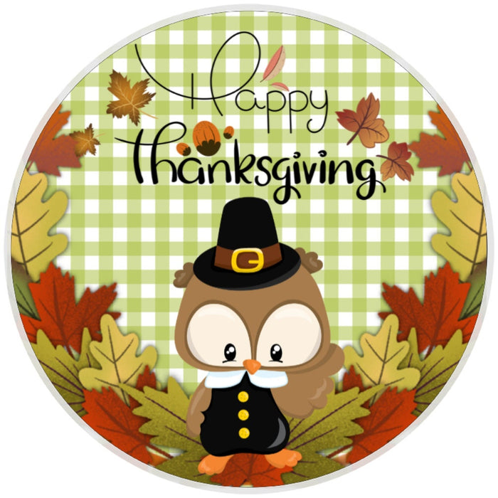 10 Owl Pilgram Thanksgivings Sign, Wreath Sign, Home Decor