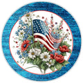 10 Patriotic Floral Flag Sign, Wreath Sign, Home Decor