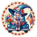10 Patriotic Girl Gnome Truck Sign, Wreath Sign, Home Decor