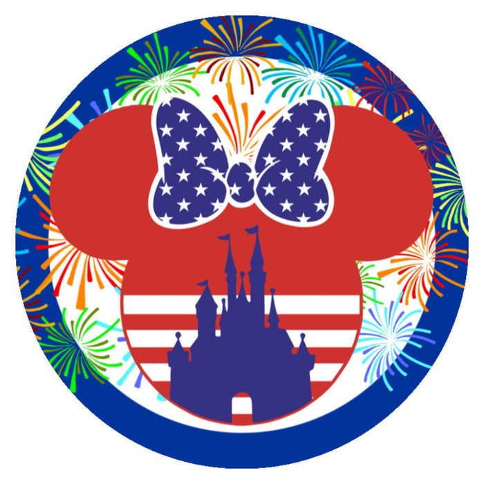 10 Patriotic Miss Mouse Fireworks Sign, Wreath Sign, Home Decor