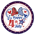 10 Patriotic Miss Mouse Happy Fourth Sign , Wreath Sign, Metal Sign, Home Decor