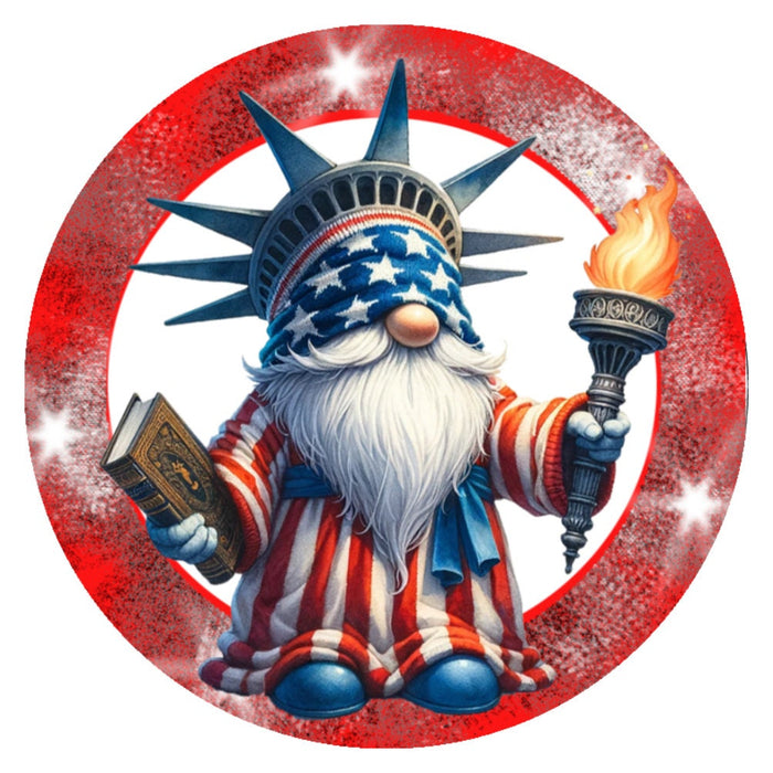 10 Patriotic Statue of Liberty Gnome Sign, Wreath Sign, Home Decor