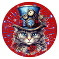 10 Patriotic Steampunk Cat Sign, Wreath Sign, Home Decor, Metal Sign, The Ritzy Cactus