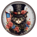 10 Patriotic Steampunk Cat Sign, Wreath Sign, Home Decor, Metal Sign, The Ritzy Cactus
