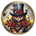 10 Patriotic Steampunk Stars Cat Sign, Wreath Sign, Home Decor, Metal Sign, The Ritzy Cactus