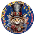 10 Patriotic Steampunk Stars Cat Sign, Wreath Sign, Home Decor, Metal Sign, The Ritzy Cactus