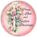10 Peace Love Easter Religious Sign, Metal Wreath Sign, Home Decor