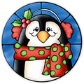 10 Penguin Stained Glass Look Metal Sign, Wreath Sign, Home Decor