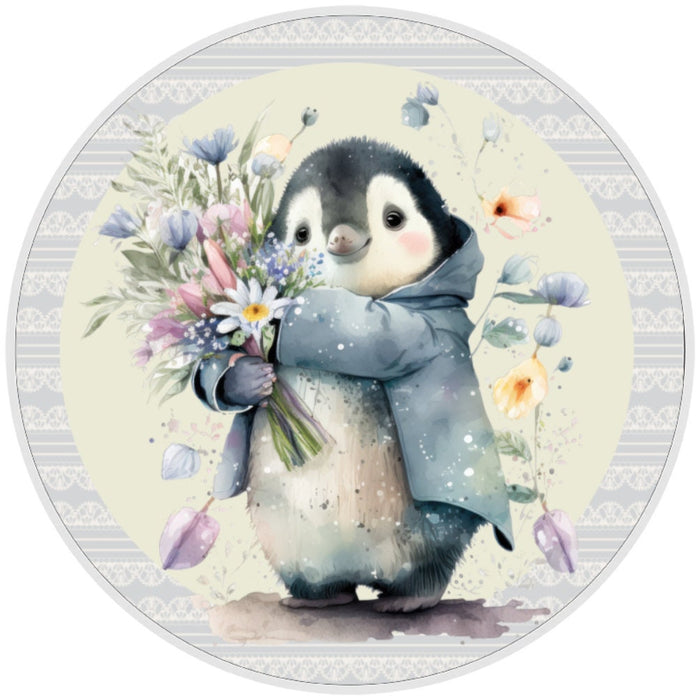 10 Penguin Wildflower Sign, Wreath Sign, Home Decor
