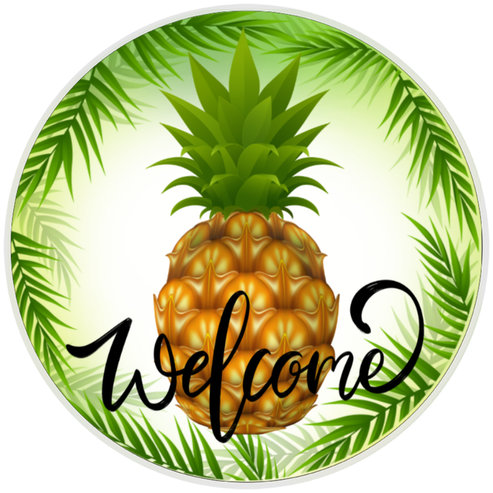 10” Pineapple Welcome Sign, Home Decor, Aluminum, The Ritzy Cactus
