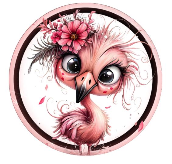 10 Pink and Black Flamingo Sign, Metal Wreath Sign, Home Decor