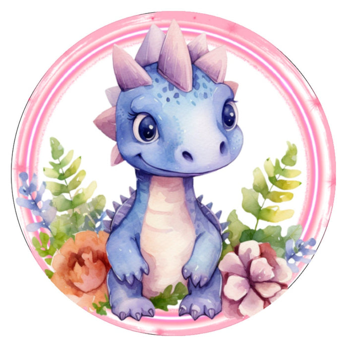 10 Pink Dinosaur Sign, Metal Wreath Sign, Home Decor