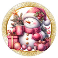 10 Pink Hot Coco Snowman Sign, Wreath Sign, Home Decor