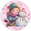 10 Pink Snowman Snowflake Wreath Sign, Wreath Sign, Home Decor