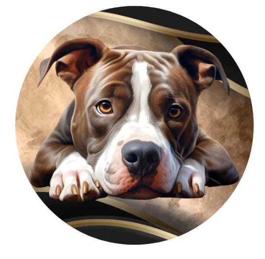 10 Pit Bull Brown Dog Sign, Metal Wreath Sign, Home Decor