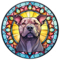 10 PitBull Aqua Stained Glass Look Sign, Metal Wreath Sign, Home Decor