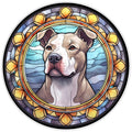 10 PitBull Yellow Stained Glass Look Sign, Metal Wreath Sign, Home Decor