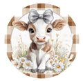 10 Plaid Daisy Cow Sign, Wreath Sign, Home Decor