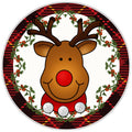 10 Plaid Reindeer Christmas Sign, Wreath Sign, Home Decor