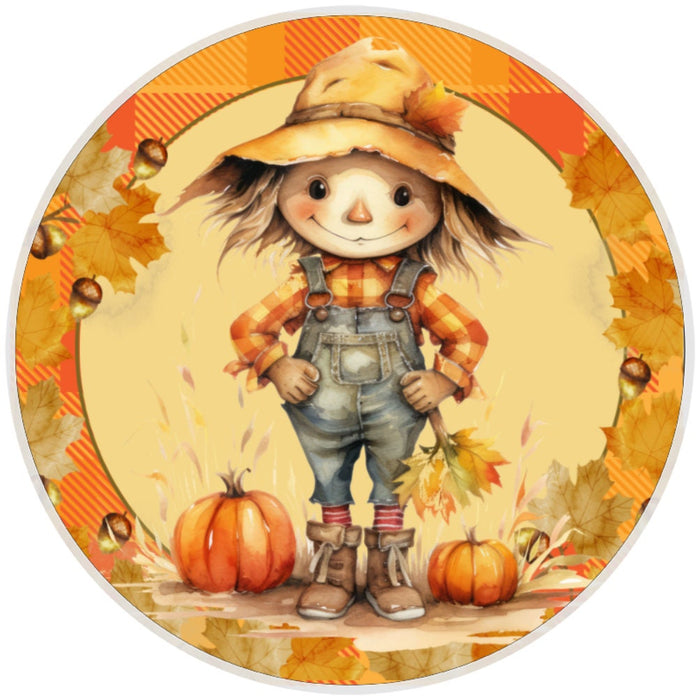 10 Plaid Scarecrow Sign, Wreath Sign, Home Decor