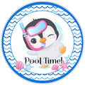 10 Pool Time Penguin Sign, Wreath Sign, Home Decor