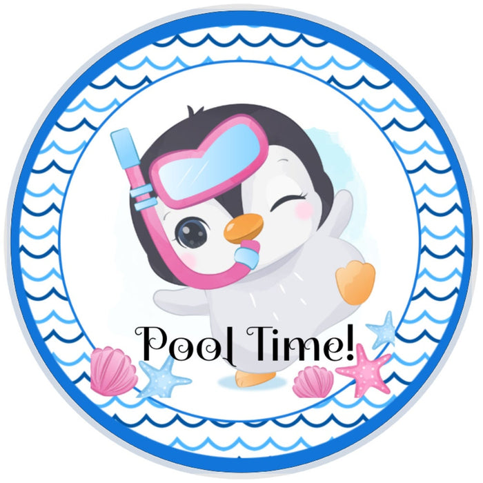 10 Pool Time Penguin Sign, Wreath Sign, Home Decor