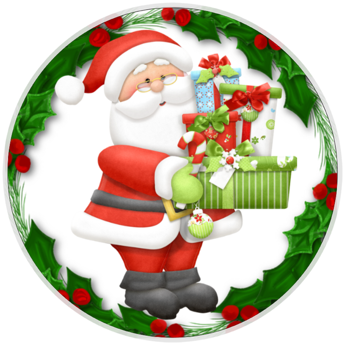 10” Presents From Santa Wreath  Sign, Home Decor, Aluminum, The Ritzy Cactus