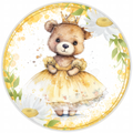 10” Princess Bear Daisy Wreath Sign, Home Decor, Aluminum, The Ritzy Cactus