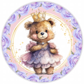 10” Princess Bear Wreath Sign, Home Decor, Aluminum, The Ritzy Cactus