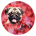 10 Pug Dog Happy Valentine Sign, Wreath Sign, Home Decor