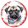 10 Pug Dog Patriotic Sign, Wreath Sign, Home Decor