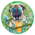 10 Pug Dog Sweet Summertime Sign, Wreath Sign, Home Decor
