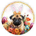 10  Pug Easter Dog Sign, Wreath Sign, Home Decor, Gift