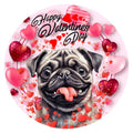 10 Pug Hearts Dog Happy Valentine Sign, Wreath Sign, Home Decor