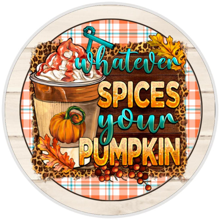 10 Pumpkin Spice Wreath Sign, Wreath Sign, Home Decor, Metal Sign, The Ritzy Cactus