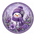 10" Purple Snowman Sign, Metal Wreath Sign,  Winter Sign Home Decor