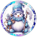 10 Purple Snowman Winter Sign, Metal Wreath Sign, Home Decor