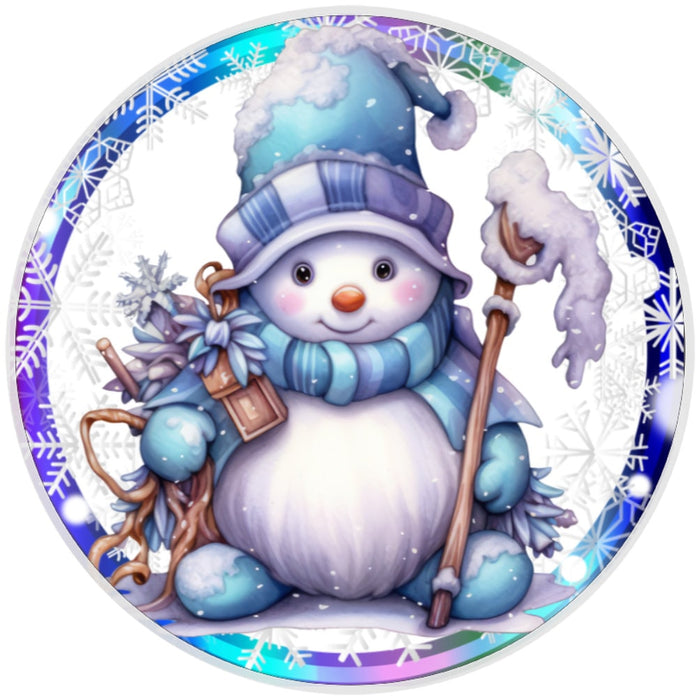 10 Purple Snowman Winter Sign, Metal Wreath Sign, Home Decor