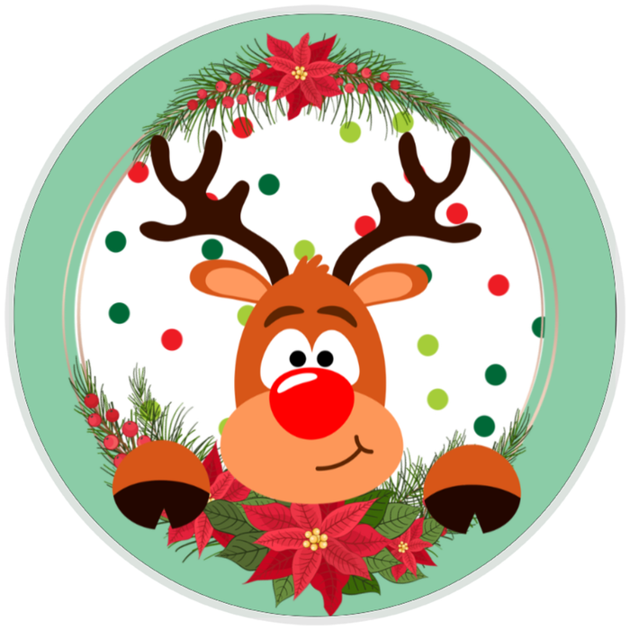 10” Reindeer Welcome Sign, Home Decor, Aluminum, The Ritzy Cactus