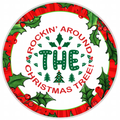 10” Rockin Around The Christmas Tree Wreath Sign, Home Decor, Aluminum, The Ritzy Cactus