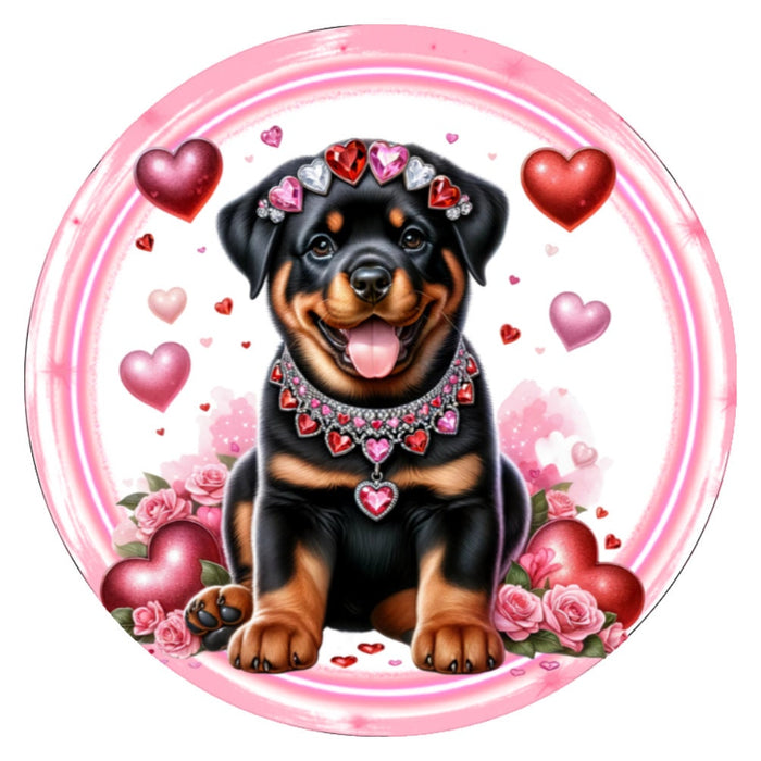 10  Rottweiler Dog Valentine  Sign, Wreath Sign, Home Decor, Gift