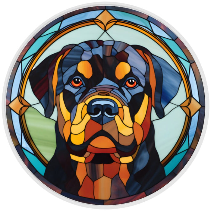10 Rottweiler Stained Glass Look Sign, Metal Wreath Sign, Home Decor