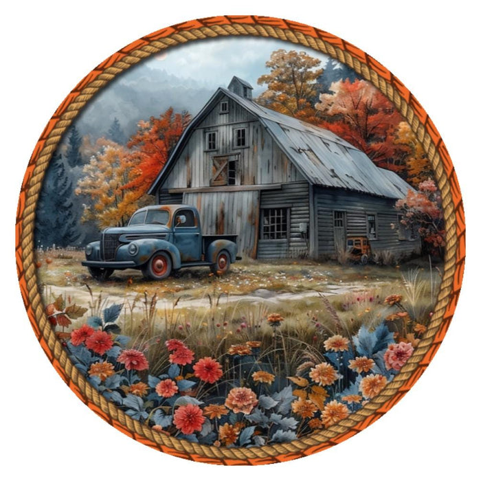 10 Rustic Autumn Barn Wreath Sign, Wreath Sign, Home Decor, Metal Sign, The Ritzy Cactus