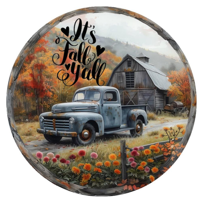 10 Rustic Its Fall YAll Barn Wreath Sign, Wreath Sign, Home Decor, Metal Sign, The Ritzy Cactus