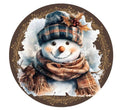 10 Rustic Plaid Snowman Winter Sign, Metal Wreath Sign, Home Decor, Wreath Sign