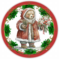 10” Santa Bear Wreath Sign, Home Decor, Aluminum, The Ritzy Cactus