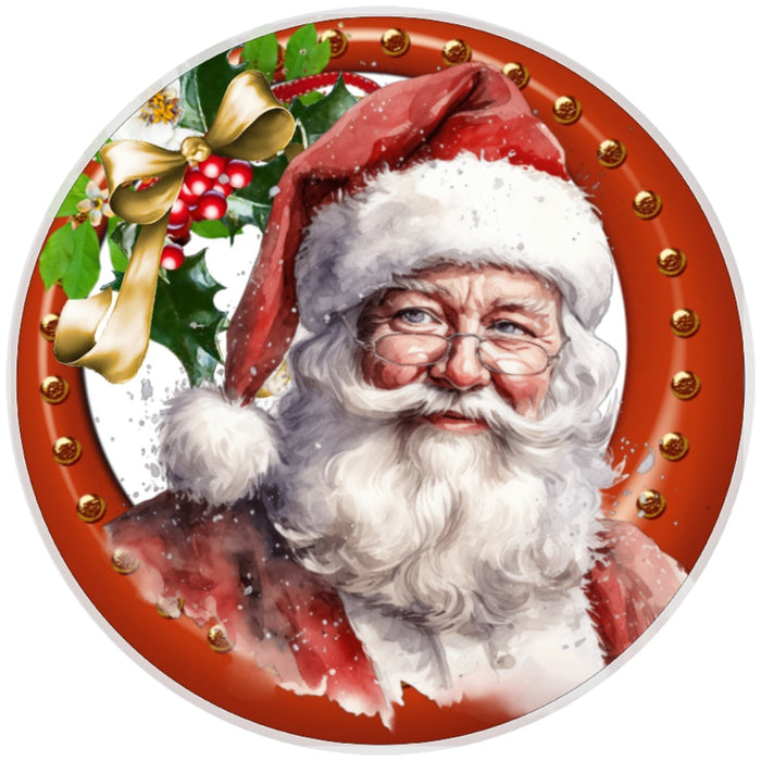 10 Santa Christmas Sign, Metal Wreath Sign, Home Decor
