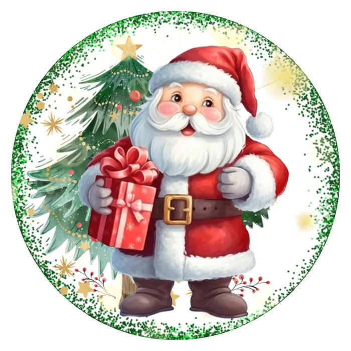 10 Santa Christmas Tree Sign, Wreath Sign, Home Decor