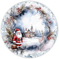 10 Santa House Christmas Sign, Metal Wreath Sign, Home Decor