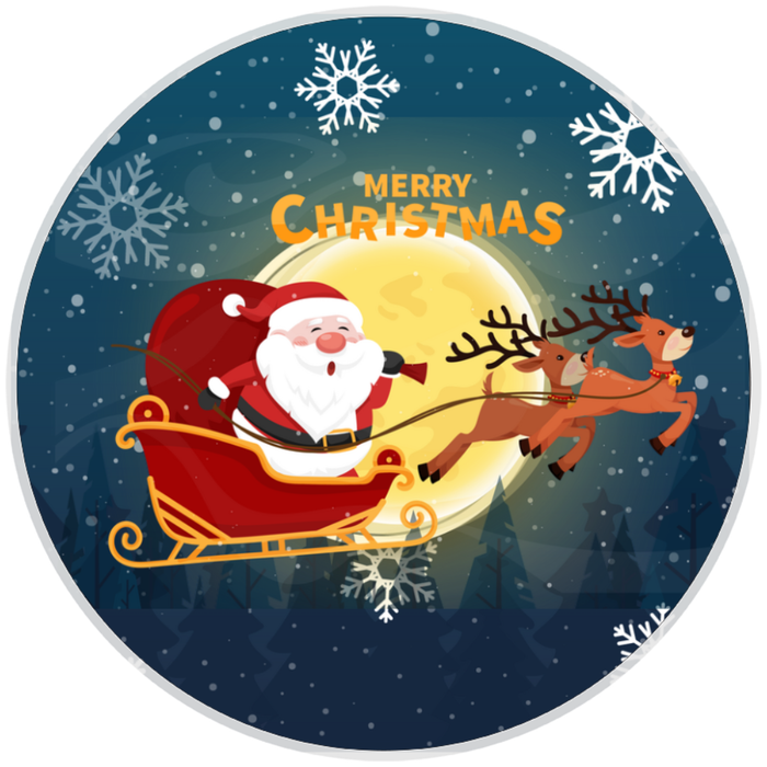 10” Santa Sleigh Wreath Sign, Home Decor, Aluminum, The Ritzy Cactus